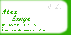 alex lange business card